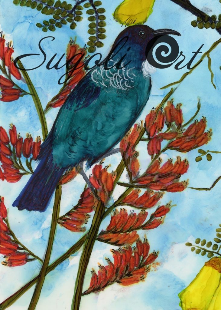 Tui in the Flax