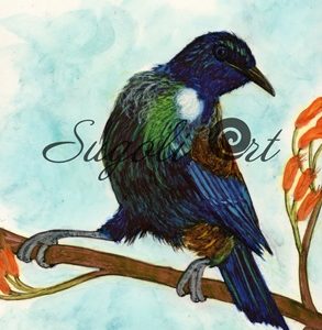 Tui on Flax Print