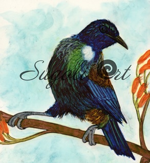 Tui on Flax Print